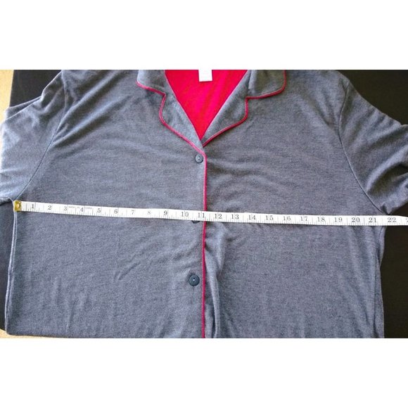 Addison Meadow Knit Pajamas Dark Gray With Red Piping XL - Picture 7 of 9
